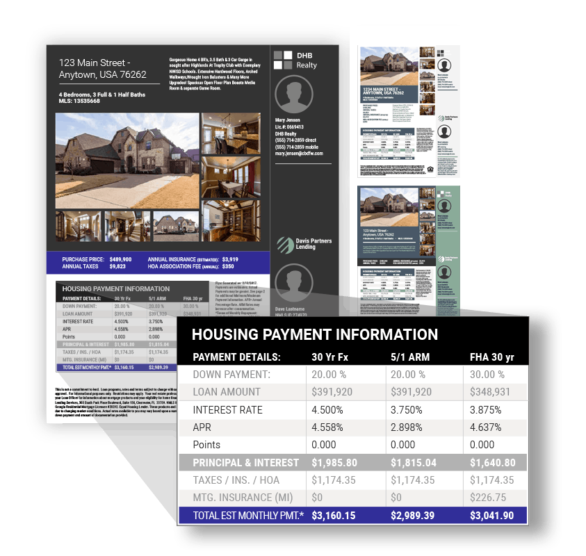Multiple RatePlug property flyer designs