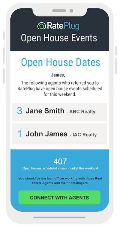 Agent and lender connecting through the RatePlug app