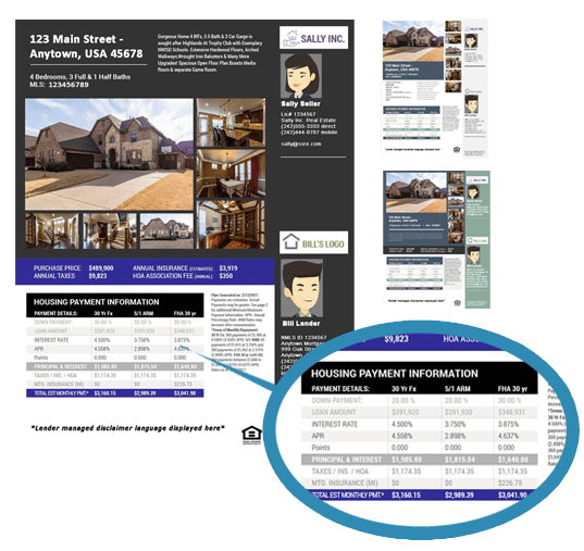 Real estate property flyer included with MLS membership