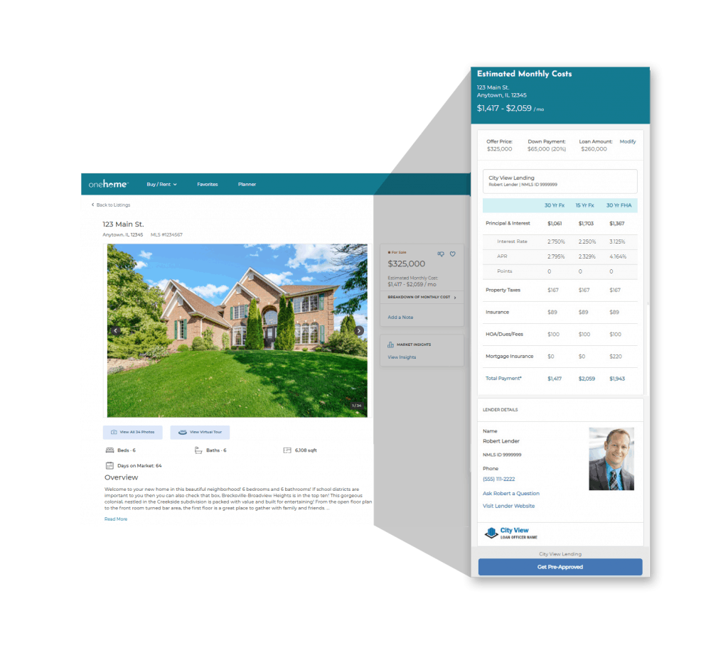 Editable RatePlug property flyer with payment scenarios