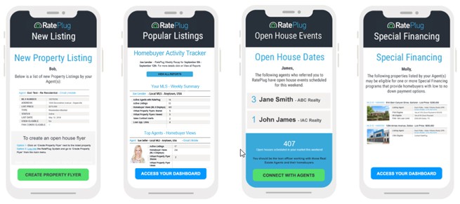 RatePlug agent invitation screen shown to a loan officer