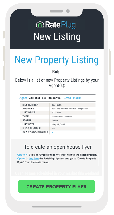 New-listing alert shown on a smartphone